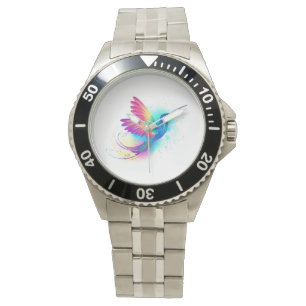 Exotic Rainbow Hummingbird Horloge