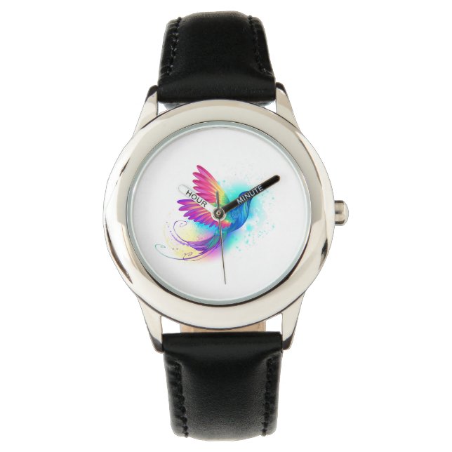 Exotic Rainbow Hummingbird Horloge (Voorkant)