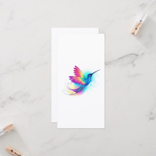 Exotic Rainbow Hummingbird Kaart (Voorkant / Achterkant in situ)