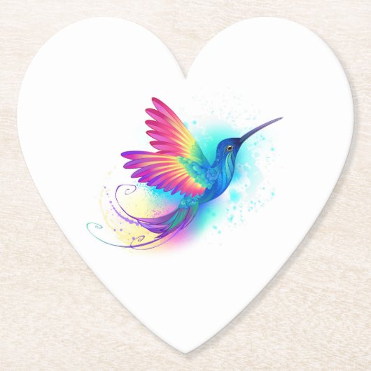 Exotic Rainbow Hummingbird Kartonnen Onderzetters (Voorkant)
