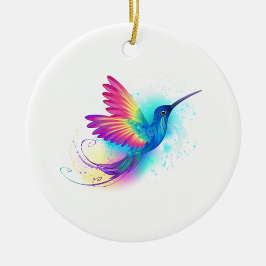 Exotic Rainbow Hummingbird Keramisch Ornament (Voorkant)