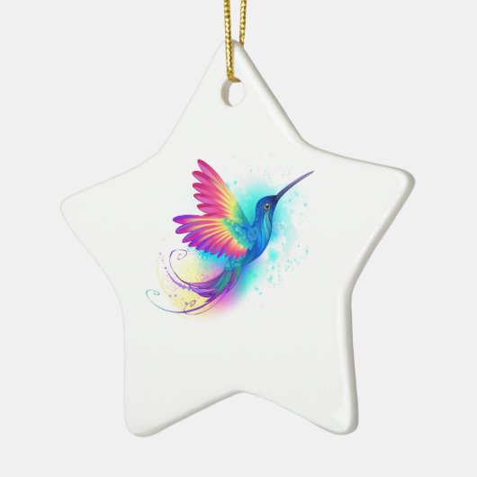 Exotic Rainbow Hummingbird Keramisch Ornament (Links)
