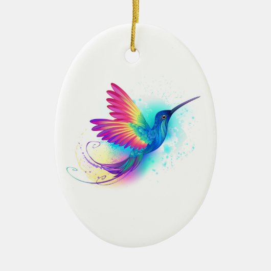 Exotic Rainbow Hummingbird Keramisch Ornament (Voorkant)