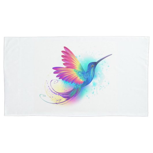 Exotic Rainbow Hummingbird Kussensloop (Voorkant-Links)