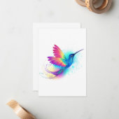 Exotic Rainbow Hummingbird Notitiekaartje (Voorkant / Achterkant in situ)