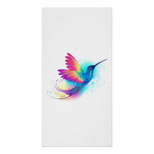 Exotic Rainbow Hummingbird Perfect Poster