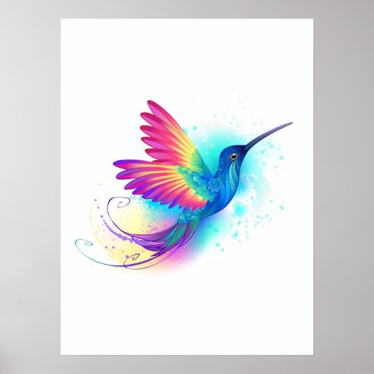 Exotic Rainbow Hummingbird Poster (Voorkant)