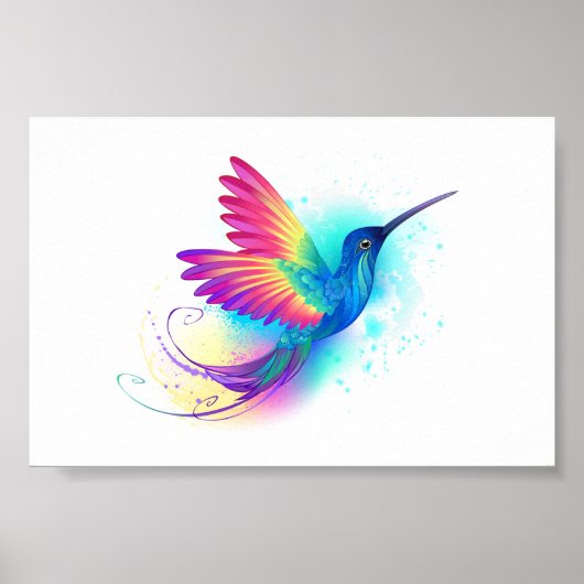 Exotic Rainbow Hummingbird Poster (Voorkant)