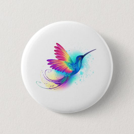 Exotic Rainbow Hummingbird Ronde Button 5,7 Cm (Voorkant)