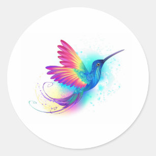 Exotic Rainbow Hummingbird Ronde Sticker