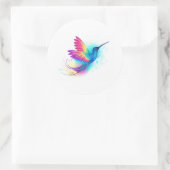 Exotic Rainbow Hummingbird Ronde Sticker (Tas)