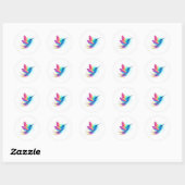 Exotic Rainbow Hummingbird Ronde Sticker (Vel)