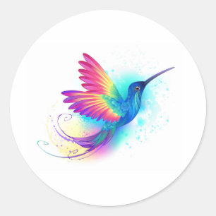 Exotic Rainbow Hummingbird Ronde Sticker