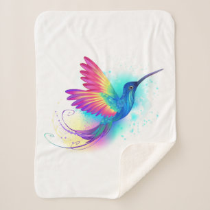 Exotic Rainbow Hummingbird Sherpa Deken