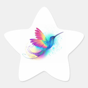 Exotic Rainbow Hummingbird Ster Sticker