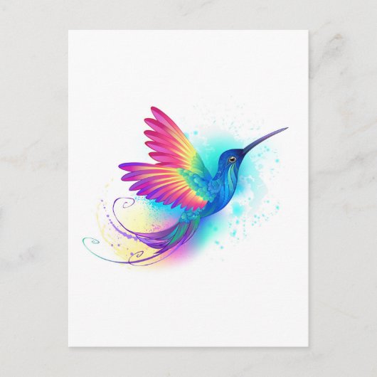 Exotic Rainbow Hummingbird Uitnodiging Briefkaart (Voorkant)