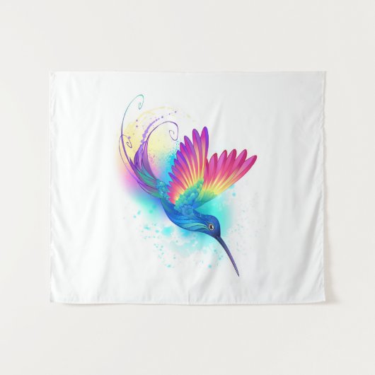 Exotic Rainbow Hummingbird Wandkleed (Voorkant (horizontaal))