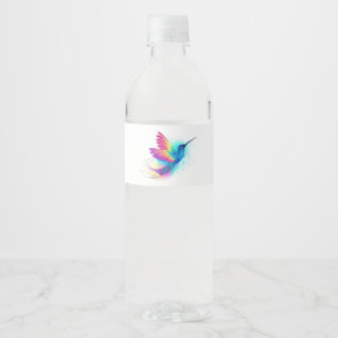 Exotic Rainbow Hummingbird Waterfles Etiket