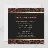 Exotic Red Gold Dinner Party Stylish Invitation (Dos)