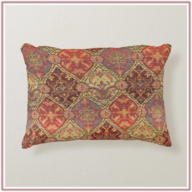 Exotic Red Gold en Plum Accent Kussen (Bookmark my store! https://www.zazzle.com/store/capricepetit)