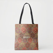 Exotic Red Gold et Plum Perse Rug Look Sac fourre- (Devant)
