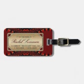 Exotic Red Lace Fractals Custom Luggage iD Labels (Voorkant horizontaal)