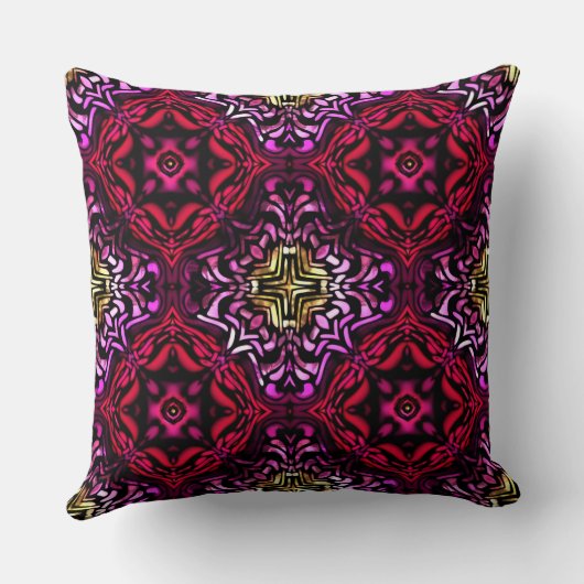 Exotic Rich Red Pattern Sierkussen (Achterkant)