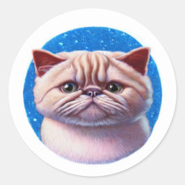 Exotic Shorthair Cat Ronde Sticker