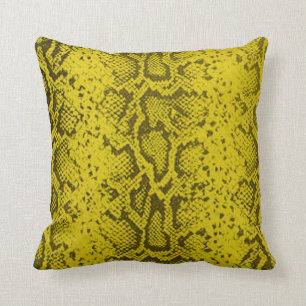Exotic Snakeskin-patroon geel Kussen