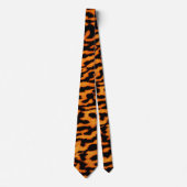 Exotic Stripped Big Cat Safari Deep Oranje Stropdas (Voorkant)