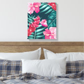 Exotic Summer Floral design Canvas Afdruk (Insitu (Slaapkamer))