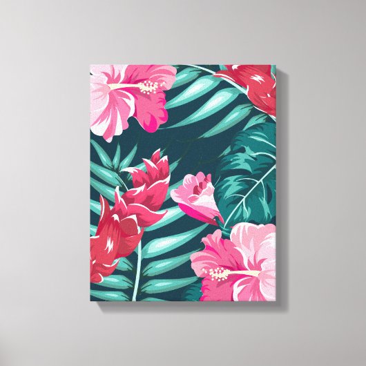 Exotic Summer Floral design Canvas Afdruk (Voorkant)