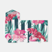 Exotic Summer Floral monogram gestript Bedankdoosjes (Uitgevouwen)