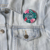 Exotic Summer Flowers Monogram Ronde Button 5,7 Cm (In situ)