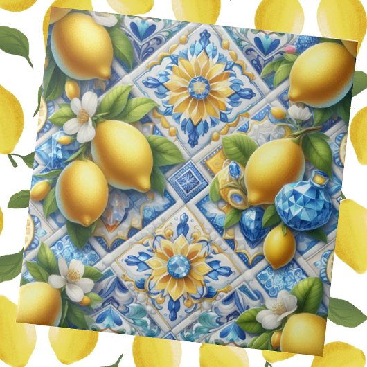 Exotic Tile Accents | Morrocan Mediterranean Lemon Tegeltje