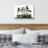 Exotic Toucan and Jungle Scene Canvas Print (Insitu (Slaapkamer))