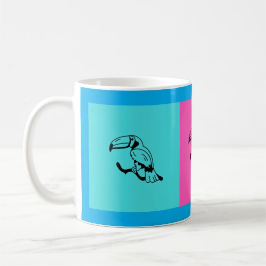 Exotic Toucan Illustration Multi-Color Coffee Mug (Gauche)
