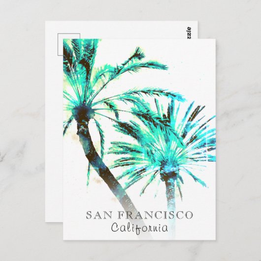 *~* Exotic Travel AP25 Abstracte Palm Tree Art Briefkaart (Voorkant / Achterkant)