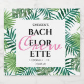 Exotic Tropical Bachelorette Crew Party Favor Sparkling Wijnetiket (Enkel label)