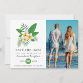 Exotic Tropical Beach Photo Weddenschap Save The Date (Voorkant)