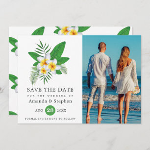 Exotic Tropical Beach Photo Weddenschap Save The Date
