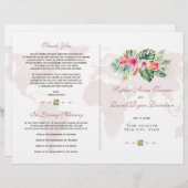 Exotic Tropical Floral Gold Wereldkaart Programme (Voorkant / Achterkant)
