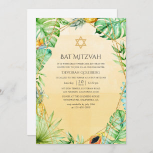 Exotic Tropical Geometric Bat Mitzvah Kaart
