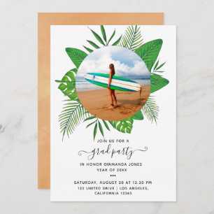 Exotic Tropical Island Graduation Party Invitation