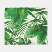 Exotic tropical natural green leaves composition o fleece deken (Voorkant (Horizontaal))
