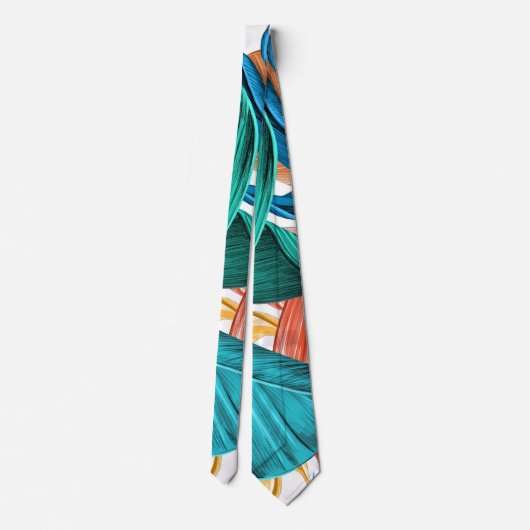 Exotic Tropical Palm Pattern Stropdas (Achterkant)