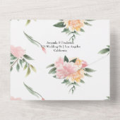 Exotic Tropical Pink Flamingo Weduwemonogram All In One Uitnodiging (Achterkant)