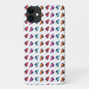Exotic Tropical Summer Palms Leaves Pattern iPhone 11 Hoesje