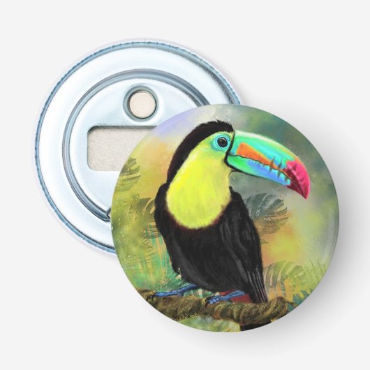 Exotic Tropical Toco Toucan Bird Bottle Open Button Flesopener (Voorkant)