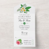 Exotic Tropical Wedding All In One Uitnodiging (Binnen)